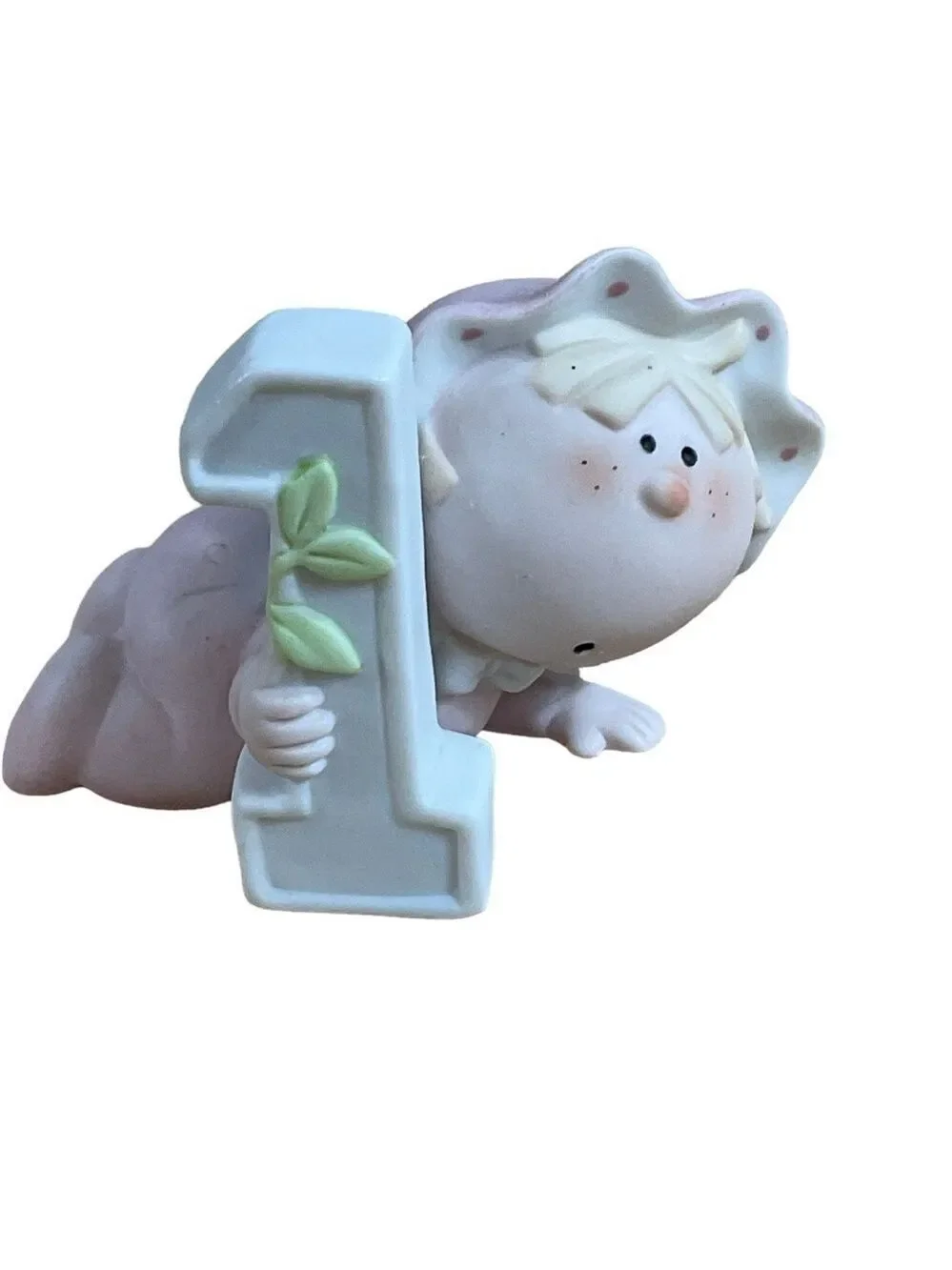 Bumpkins Baby Girl #1 First Birthday Baby Cake topper figurine 2.5”X 2” Crawling